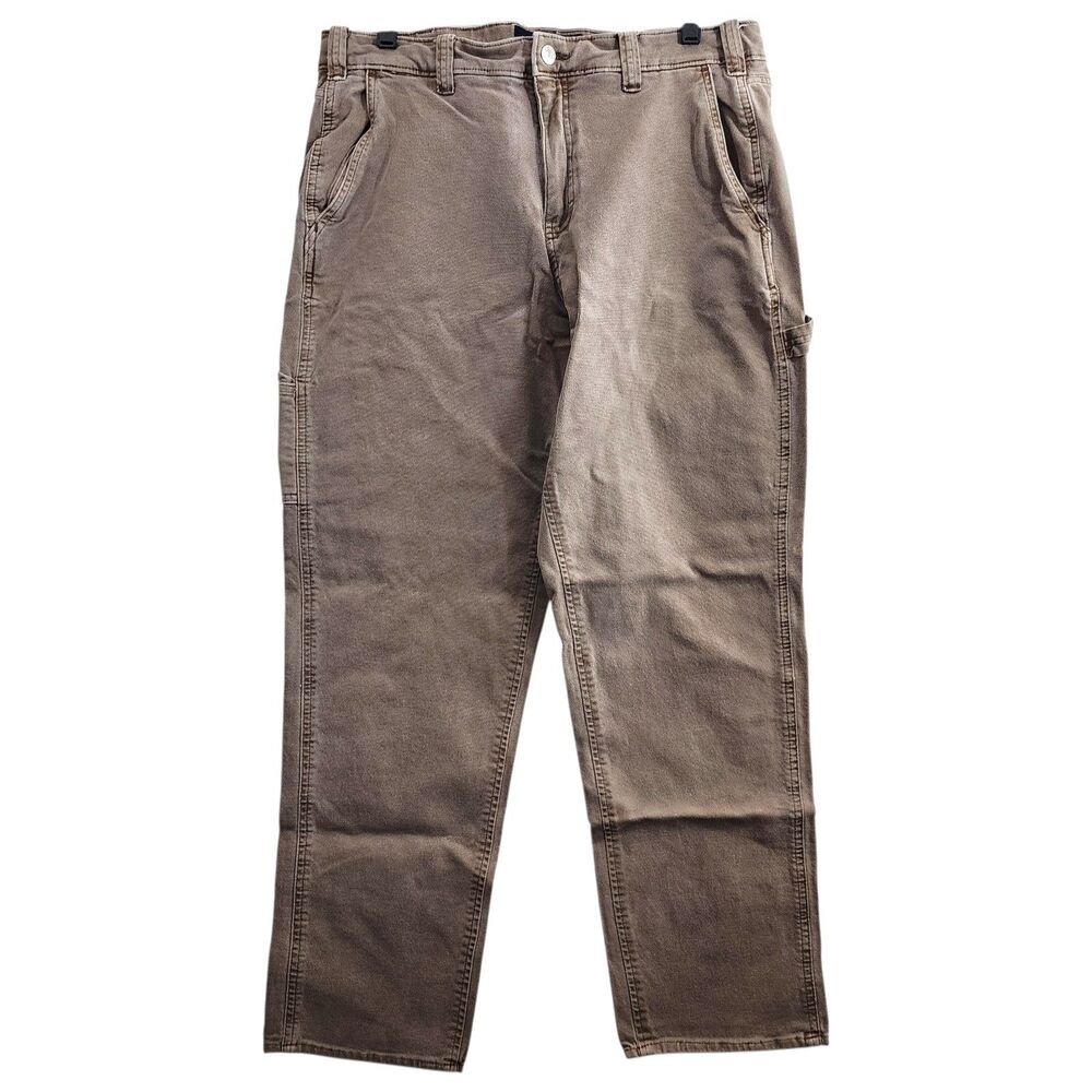 ABERCROMBIE & FITCH Jeans Mens 34x32 Brown LOOSE Carpenter 90's Straight Denim